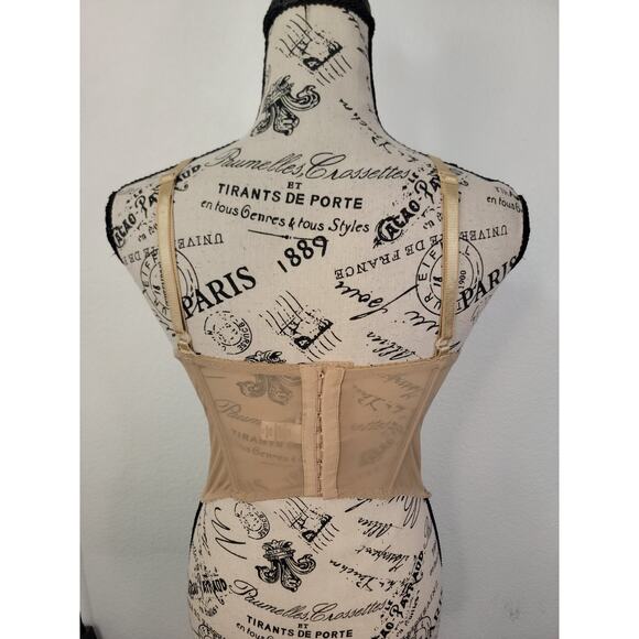 Rampage Lace Overlaid Corset Top SZ S Goth Ravewear Sheer Romantic Fairy Y2K - Picture 6 of 8